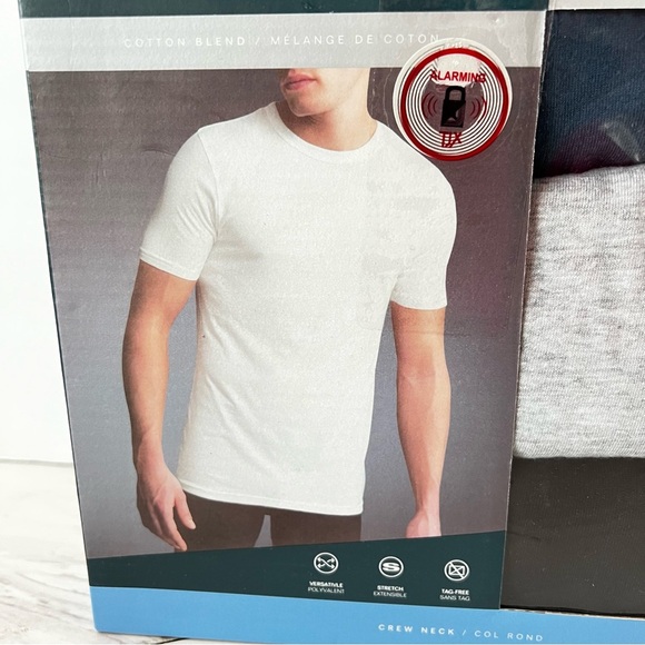 Perry Ellis Portfolio Men's Crew Neck T-Shirts Size Small 3 Pack Black Navy Gray - Picture 5 of 8